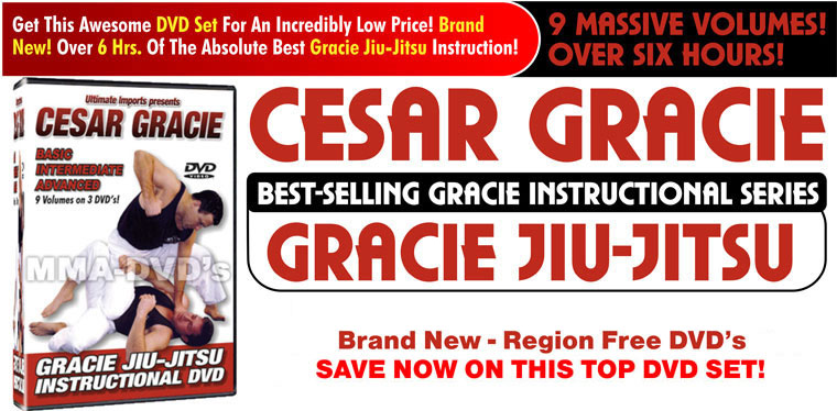 Cesar Gracie Jiu Jitsu Grappling 9 Volume DVD set new  